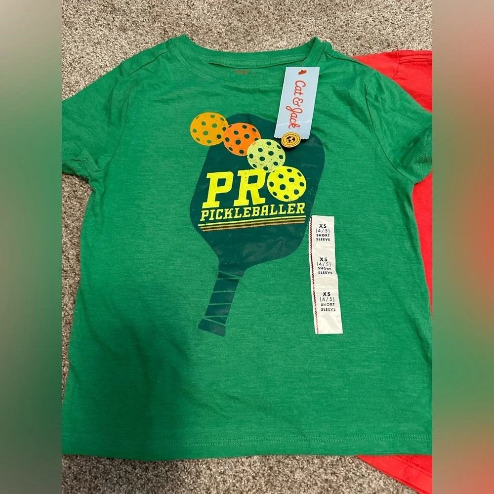 Cat‎ & Jack Green and Red Pickleballer Tees
